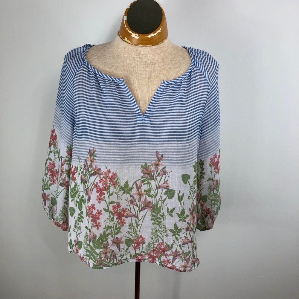 Zac &‎ Rachel Petite balloon sleeve floral striped